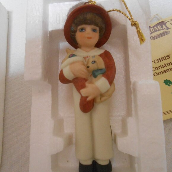 JAN HAGARA LIMITED EDITION CHRIS CHRISTMAS ORNAMENT NIB 1984 RARE COLLECTABLE π - Picture 1 of 9